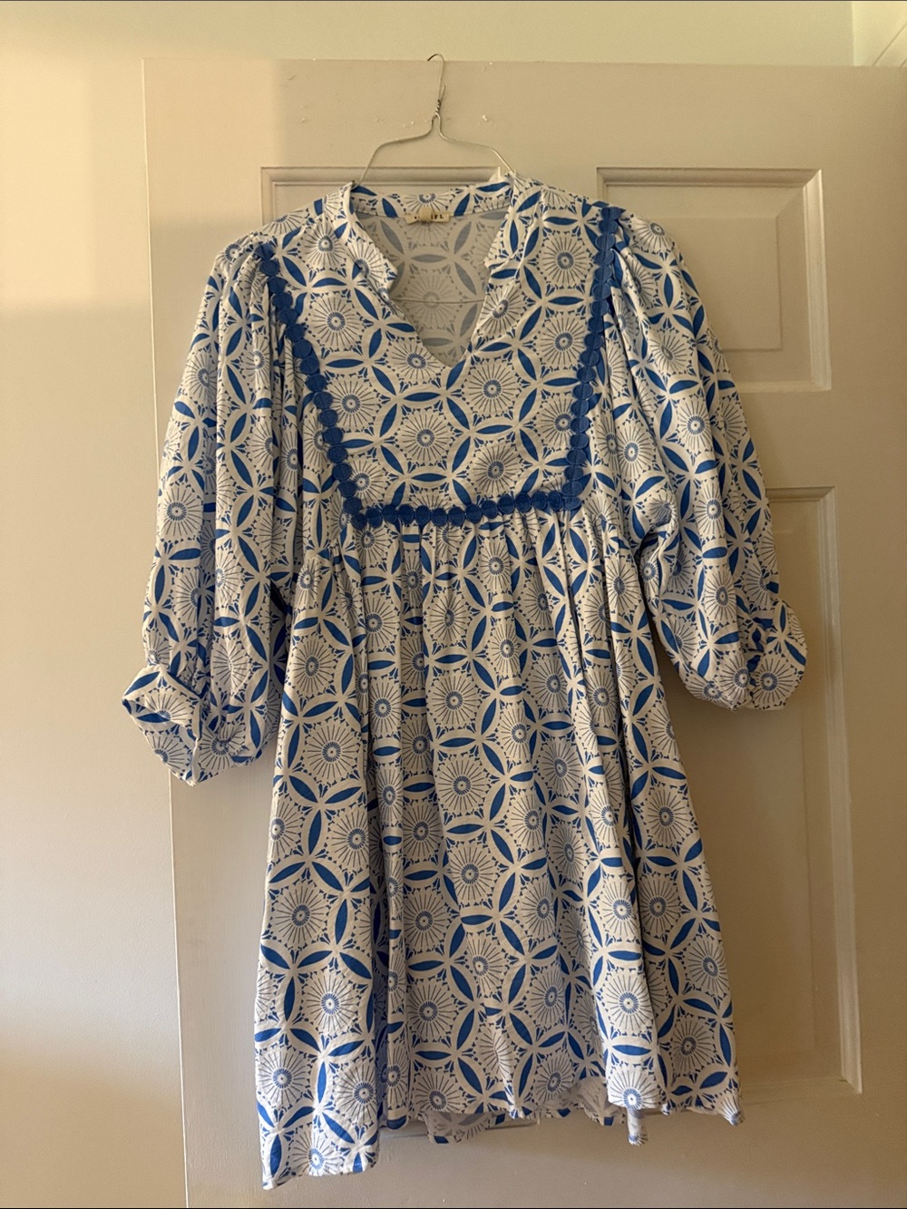JODIFL Blue and White Mini Dress